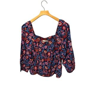 Vineyard Vines Tisbury Floral Square Neck Top Medium NWT